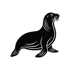 Minimal sea lion icon vector illustration