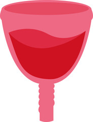 Hand-Drawn Bloody Menstrual Cup Illustration – Feminine Menstrual Theme in Pink and Maroon