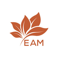EAM Elegant Minimal Leaf Logo Design, EAM Later Logo, Botanical Nature Logo with Text, Clean Botanical Logo Design, Natural Organic Leaf Badge
