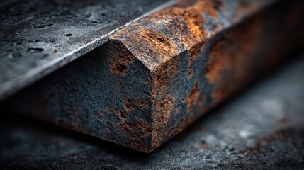 Macro Shot showcasing the Textured surfaces of Metal with Rust and Oxidation