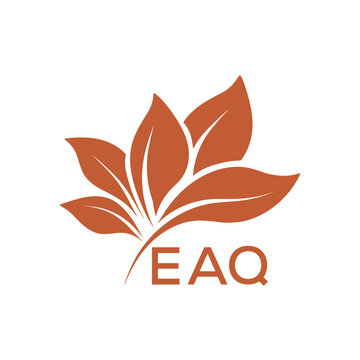 EAQ Elegant Minimal Leaf Logo Design, EAQ Later Logo, Botanical Nature Logo with Text, Clean Botanical Logo Design, Natural Organic Leaf Badge
