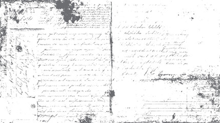 Vintage grunge handwritten text overlay. Abstract distressed letter texture design. Aged script background with ink stains.