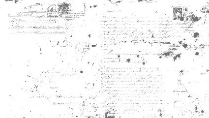 Fototapeta premium Distressed script texture with ink smudges. Grunge vintage text overlay art. Handwritten letter background illustration.