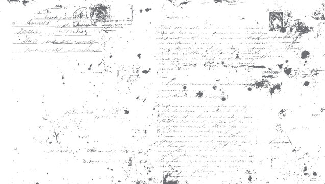 Distressed script texture with ink smudges. Grunge vintage text overlay art. Handwritten letter background illustration.