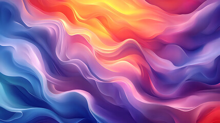 Obraz premium Surreal artwork of radiant color streams forming fluid wave textures, designed in a fantastical, painterly style with glowing highlights