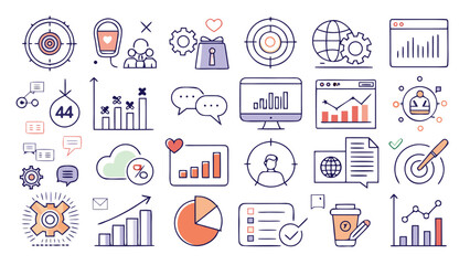 set of business icons