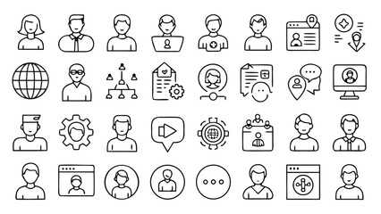 business people icons set