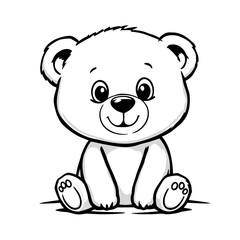 A cute cartoon teddy bear vector illustration with a sweet smile, perfect for a child's design