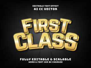gold theme for first class editable text effect. exclusive purchase
