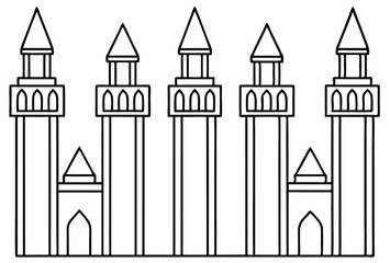 Hassan Tower timeless elegance illustrated through line art