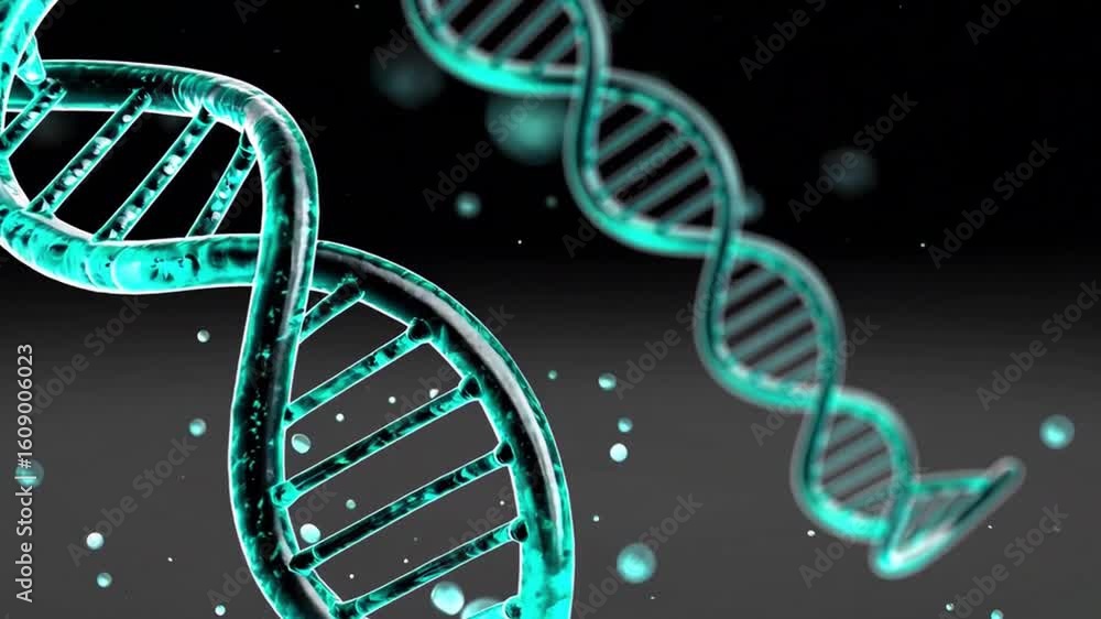 Poster the illustration of a dna double helix in a science context
