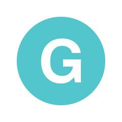 Illustration of Circular Teal Icon with White Capital G Letter: Perfect for Branding and Logos vector