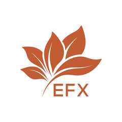 EFX Elegant Minimal Leaf Logo Design, EFX Later Logo, Botanical Nature Logo with Text, Clean Botanical Logo Design, Natural Organic Leaf Badge
