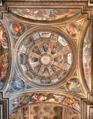 Fototapete Rund PIACENZA, ITALY - MAY 19, 2025: The cupola with the frescoes of prophets and sybilas in the church Basilica di Santa Maria di Campagna by Pordenone (1530 - 1535) © Renáta Sedmáková
