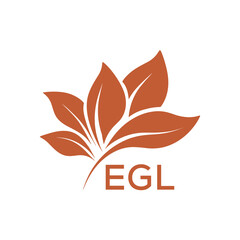 EGL Elegant Minimal Leaf Logo Design, EGL Later Logo, Botanical Nature Logo with Text, Clean Botanical Logo Design, Natural Organic Leaf Badge
