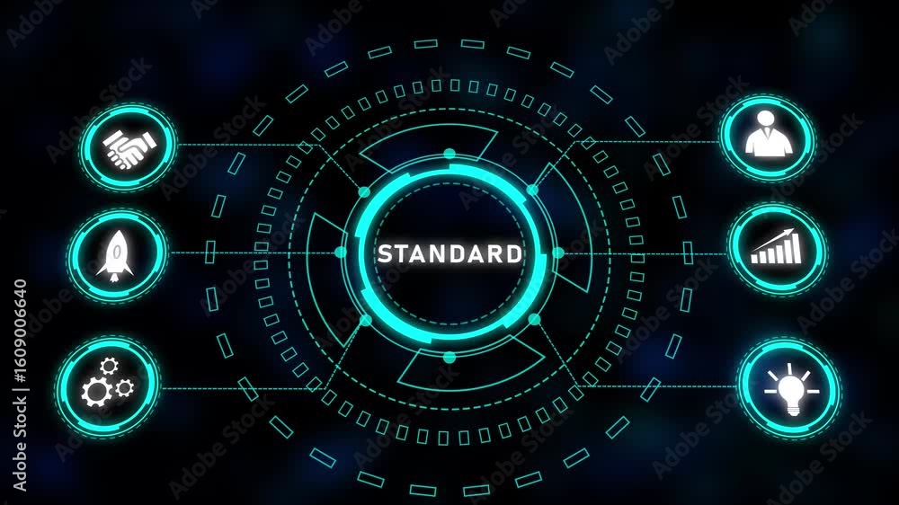 Poster futuristic teal hud interface abstract technology background seamless loop animation digital. futuri