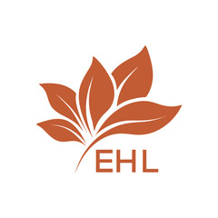 EHL Elegant Minimal Leaf Logo Design, EHL Later Logo, Botanical Nature Logo with Text, Clean Botanical Logo Design, Natural Organic Leaf Badge
