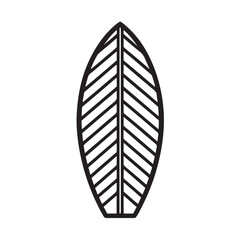 Surfboard Icon – Minimalist Line Art Vector