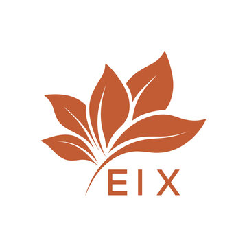 EIX Elegant Minimal Leaf Logo Design, EIX Later Logo, Botanical Nature Logo with Text, Clean Botanical Logo Design, Natural Organic Leaf Badge
