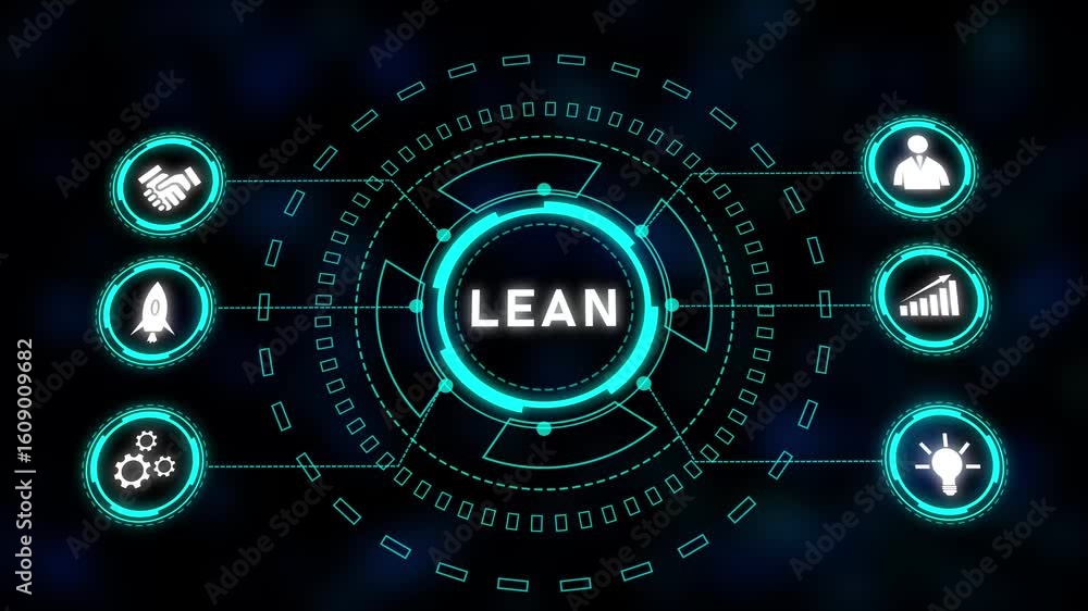 Poster futuristic teal hud interface technology abstract background seamless loop animation digital. futuri