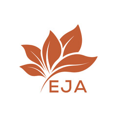 EJA Elegant Minimal Leaf Logo Design, EJA Later Logo, Botanical Nature Logo with Text, Clean Botanical Logo Design, Natural Organic Leaf Badge

