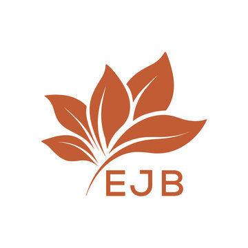 EJB Elegant Minimal Leaf Logo Design, EJB Later Logo, Botanical Nature Logo with Text, Clean Botanical Logo Design, Natural Organic Leaf Badge
