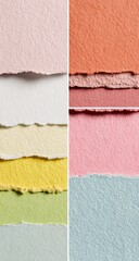 Fototapeta premium Close-up layered torn papers in pastel colors