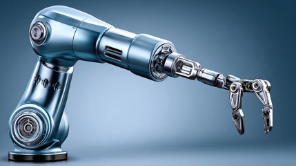 High-Tech Robotic Arm with Claw Mechanism Designed for Precision in Industrial Applications and Automation