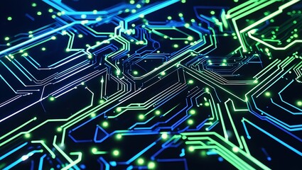Abstract Circuit Board Digital Network and Technology Background