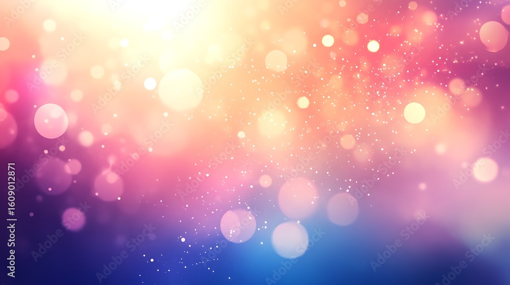 Poster abstract background with soft bokeh lights in pink and blue