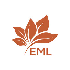 EML Elegant Minimal Leaf Logo Design, EML Later Logo, Botanical Nature Logo with Text, Clean Botanical Logo Design, Natural Organic Leaf Badge
