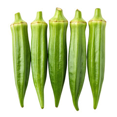 Fresh Okra Pods Lined Up Neatly Against Black Backdrop Symbolizing Wholesome Ingredients Healthy Eating and Culinary Creativity