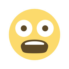 Illustration of Surprised Emoticon: Yellow Face with Wide Eyes and Open Mouth vector