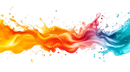 Abstract fantasy-inspired artwork of liquid pigments colliding on white space, with soft motion and magical color transitions in watercolor