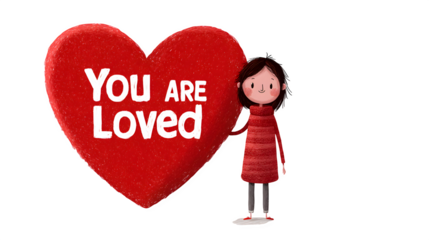 girl with heart sticker