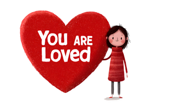 girl with heart sticker