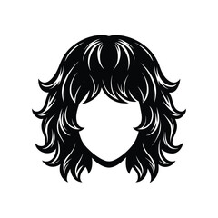 Minimal a girl wig icon vector illustration