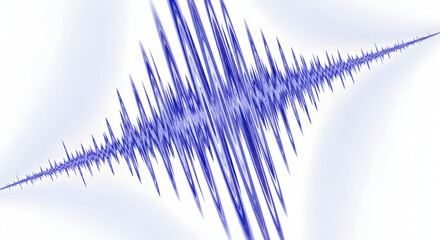 Abstract Blue Digital Sound Wave on White Background