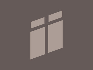 A minimalist abstract image featuring two light gray