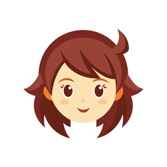 Minimal a girl wig icon vector illustration