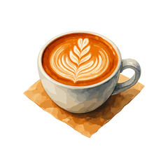 Hot Coffee with Beautiful Latte Art