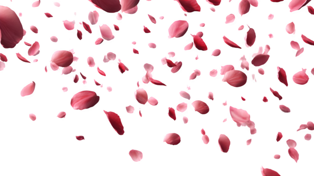 rose petals in the form of red blood cells flowing - Powered by Adobe