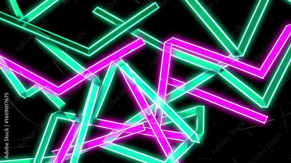 Aufkleber abstract neon lines in vibrant colors, creating a modern and dynamic visual effect against black