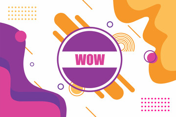 Vector banner. Megaphone with wow speech bubble. Loudspeaker. Banner for business, marketing. Banner design vector illustration.