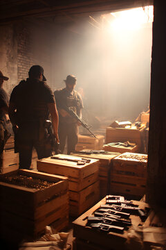 Shadowy Exchanges: The Clandestine World of Black Market Arms Dealing Illuminated in Dark Corners