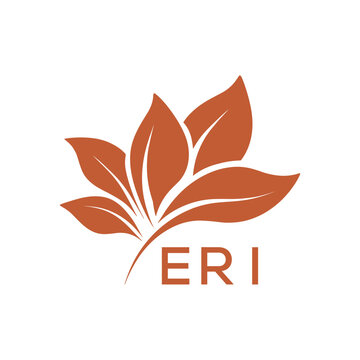 ERI Elegant Minimal Leaf Logo Design, ERI Later Logo, Botanical Nature Logo with Text, Clean Botanical Logo Design, Natural Organic Leaf Badge
