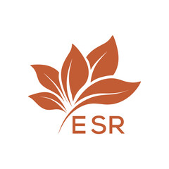 ESR Elegant Minimal Leaf Logo Design, ESR Later Logo, Botanical Nature Logo with Text, Clean Botanical Logo Design, Natural Organic Leaf Badge
