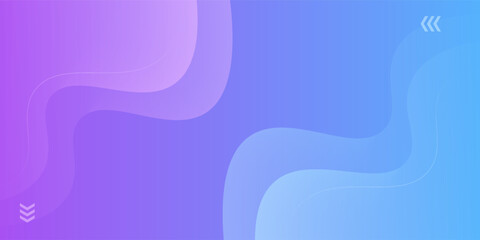 Banner background, blue and purple gradations, colorful, wavy effect stye, memphis