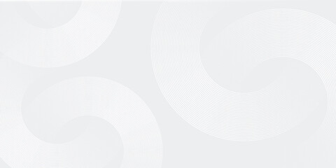 Abstract white glowing geometric lines on gray background. Modern shiny blue circle lines pattern. Futuristic technology concept style