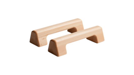 Wooden push-up bars for home workout and strength training
